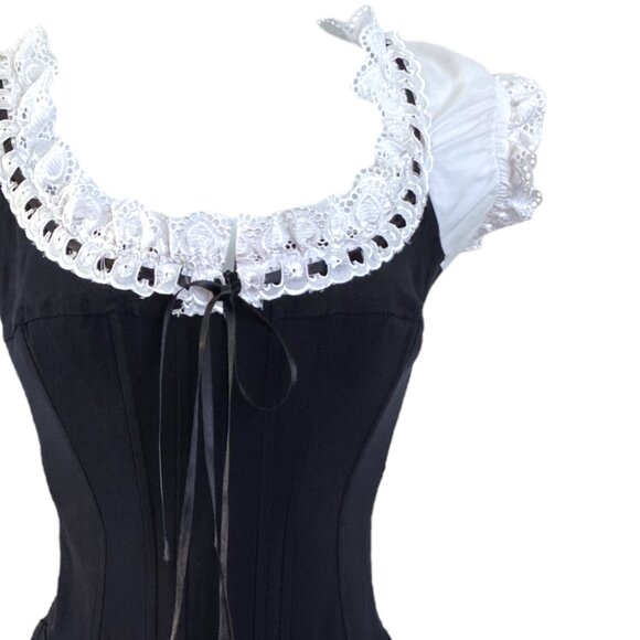 Mara Margo Paris Corset Mini Milkmaid Dress Small-S Black White -EU38-Small/S - Picture 10 of 16